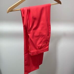 MOTHER BRIGHT PINK LEATHER PANTS